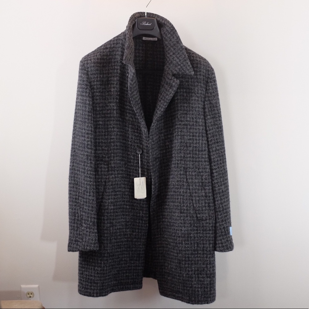 Belvest Houndstooth Checkered Coat